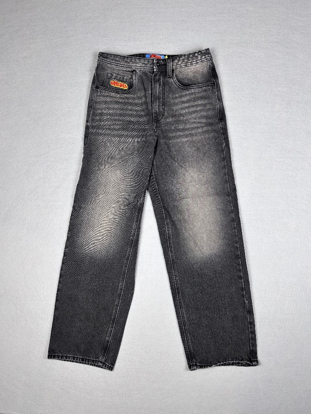 Empyre 90s Skater High-Rise Wide-Leg Faded Black Wash Denim Women's Sz 28